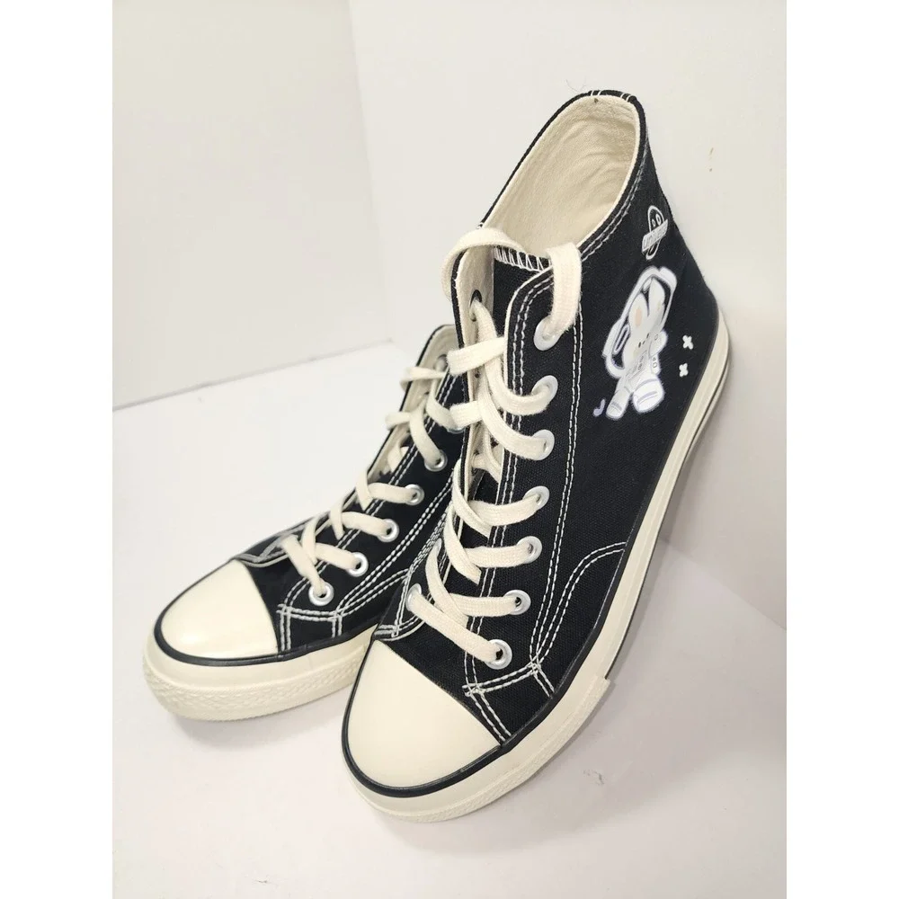 Kawaii Black Space Bunny Universe Sneakers Canvas Hi Top‎ BL-Union Size 9